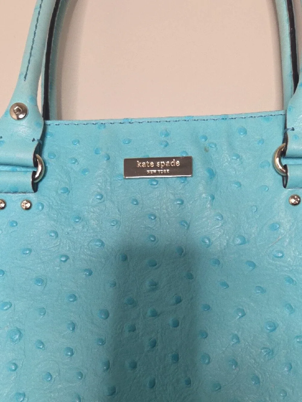 Kate Spade Ostrich Turqouise Tote Handbag